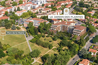 Nouveaute Nestenn Immobilier. Appartement neuf T3 en dernier etage de 63m2 avec 10m2 de terrasse avec vue sur le parc de la Mairie a vendre a Castanet-Tolosan