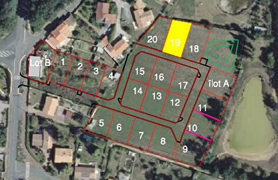 Terrain 452 m2 a vendre libre de constructeurs dans le nouveau lotissement de Belleville Sur Vie
