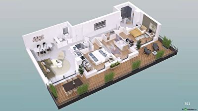 Appartement Bordeaux CHARTRONS 4 pieces 90 m2 avec terrasse