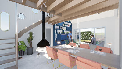 Orvault Mulonniere/Haute Vallee : Maison traditionnelle de 4 chambres + bureau, vie de plain pied, garage et jardin expose Sud.