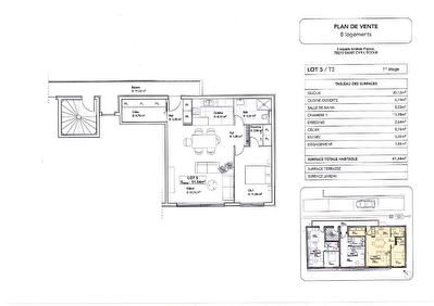 Appartement 3 pieces sejour-double sud ouest centre ville St Cyr