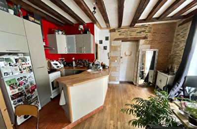 Appartement Angers type 2 coeur de doutre. Style ancien. Pierres, poutres, une chambre separee.