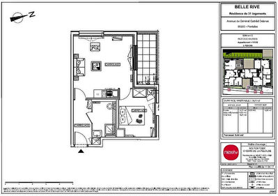Appartement Pontoise 2 pieces 38.10 m2
