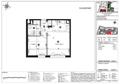 Appartement Jouy Le Moutier 2 pieces 44.13 m2