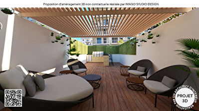 Promenade des Anglais-Appartement 3 pieces traversant 80 m2 terrasse 40 m2