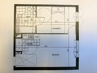 Appartement La Garenne Colombes 2 pieces 38.87 m2