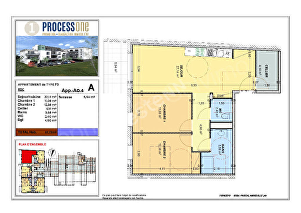 Appartement A04 T3 avec terrasse 5,94m2