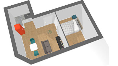 Appartement 1 piece 35.40 m2 terrasse