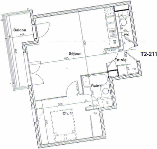 APPARTEMENT VENISSIEUX - 2 pieces - 44 m2