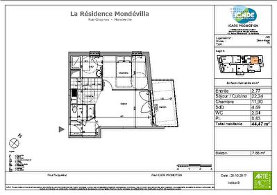 Appartement Mondeville 2 pieces 44.47 m2