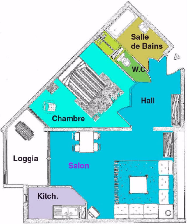 A louer à l'année Le Cap D Agde 2 pièce(s) 45 m2 A louer à l'année Le Cap D Agde 2 pièce(s) 45 m2