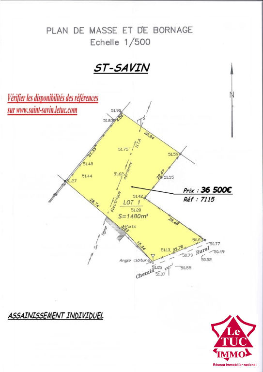 SAINT-SAVIN TERRAIN 1480 M² SAINT-SAVIN TERRAIN 1480 M²