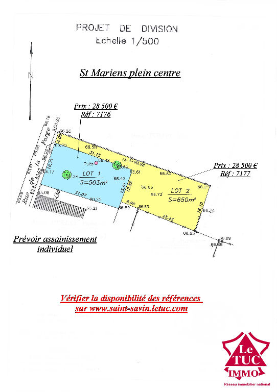ST MARIENS PLEIN BOURG TERRAIN A BATIR ST MARIENS PLEIN BOURG TERRAIN A BATIR