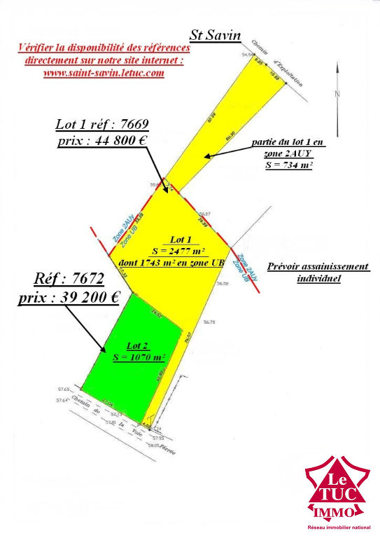 ST SAVIN TERRAIN A BATIR DE 1 070 M² ST SAVIN TERRAIN A BATIR DE 1 070 M²