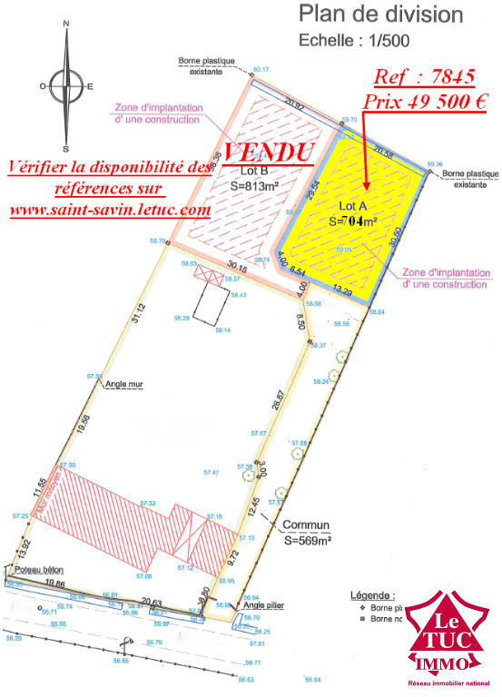 ST SAVIN TERRAIN A BATIR D'ENVIRON 1 246 M² ST SAVIN TERRAIN A BATIR D'ENVIRON 1 246 M²