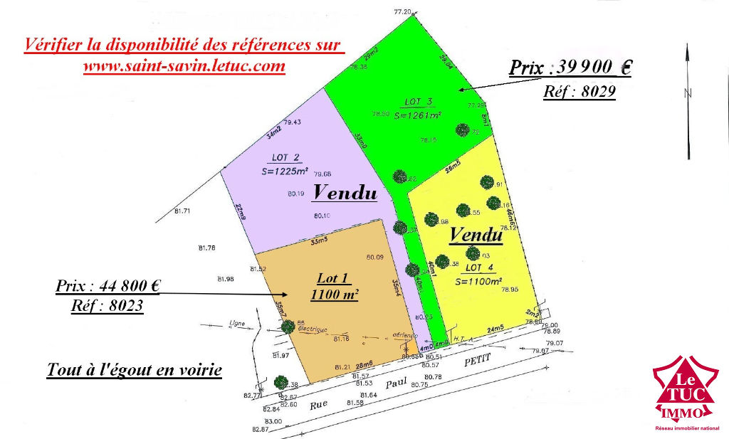 SAINT-SAVIN TERRAIN CONSTRUCTIBLE 1 261 M² SAINT-SAVIN TERRAIN CONSTRUCTIBLE 1 261 M²
