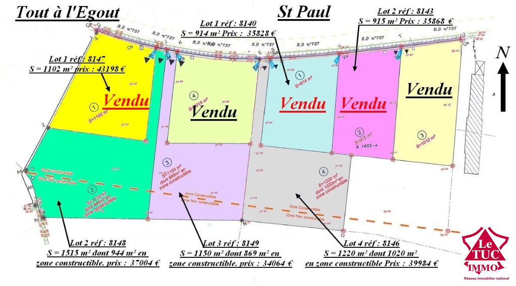 ST PAUL TERRAIN A BATIR D'ENVIRON 1 150 M² ST PAUL TERRAIN A BATIR D'ENVIRON 1 150 M²