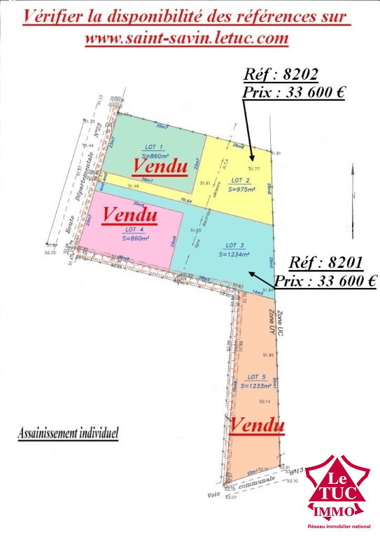 SAINT-SAVIN TERRAIN A BATIR DE 1 237 M² SAINT-SAVIN TERRAIN A BATIR DE 1 237 M²