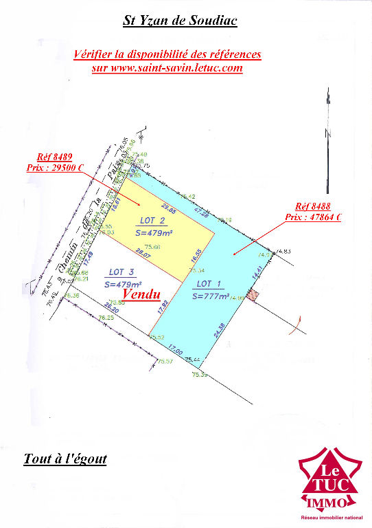 ST YZAN DE SOUDIAC TERRAIN ENVIRON 479 M² ST YZAN DE SOUDIAC TERRAIN ENVIRON 479 M²