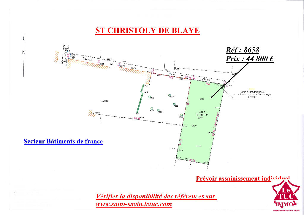 ST CHRISTOLY TERRAIN 1 300 M² ST CHRISTOLY TERRAIN 1 300 M²