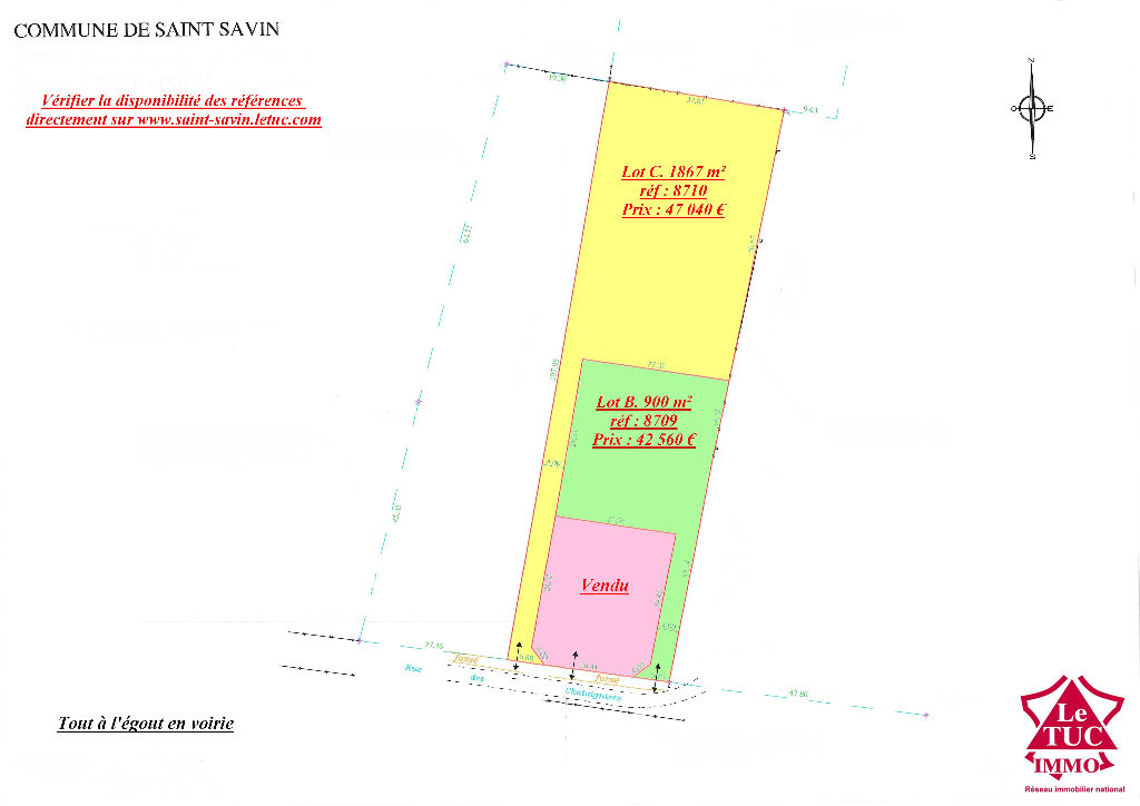 SAINT-SAVIN TERRAIN CONSTRUCTIBLE 1 867 M² SAINT-SAVIN TERRAIN CONSTRUCTIBLE 1 867 M²