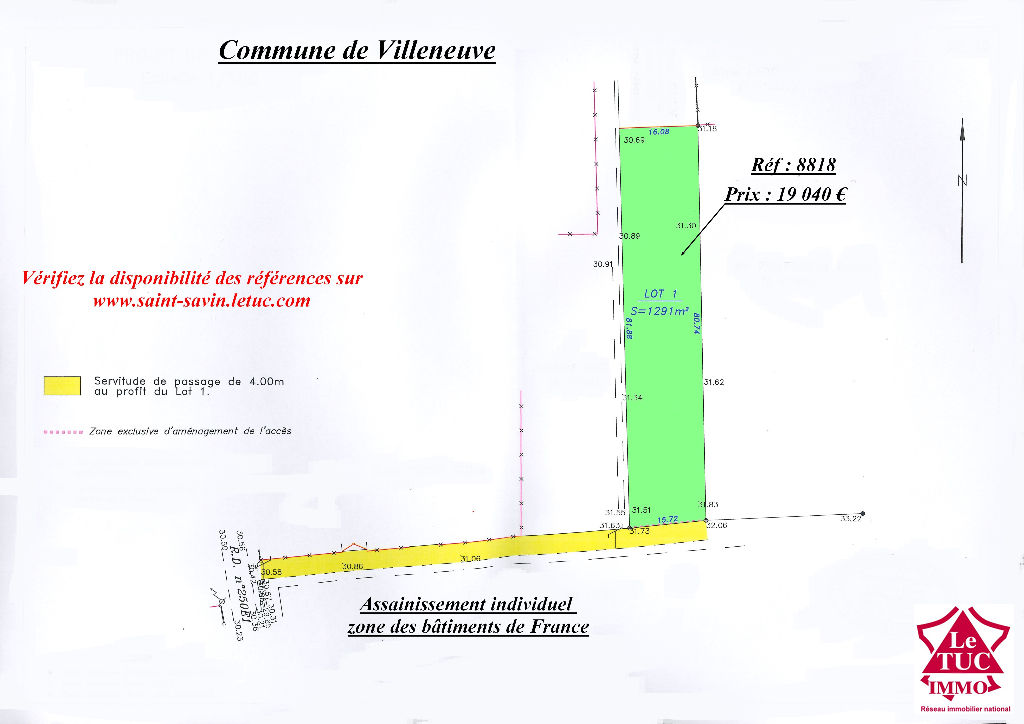 VILLENEUVE TERRAIN ENVIRON 1 549 M² VILLENEUVE TERRAIN ENVIRON 1 549 M²