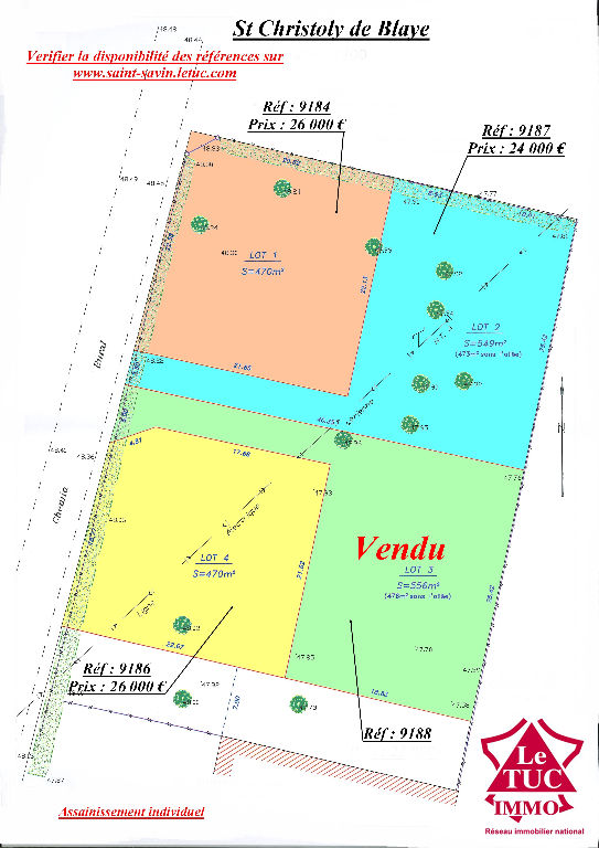 SAINT CHRISTOLY DE BLAYE Terrain de 470 m² SAINT CHRISTOLY DE BLAYE Terrain de 470 m²