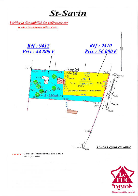 SAINT-SAVIN TERRAIN 680 M² SAINT-SAVIN TERRAIN 680 M²