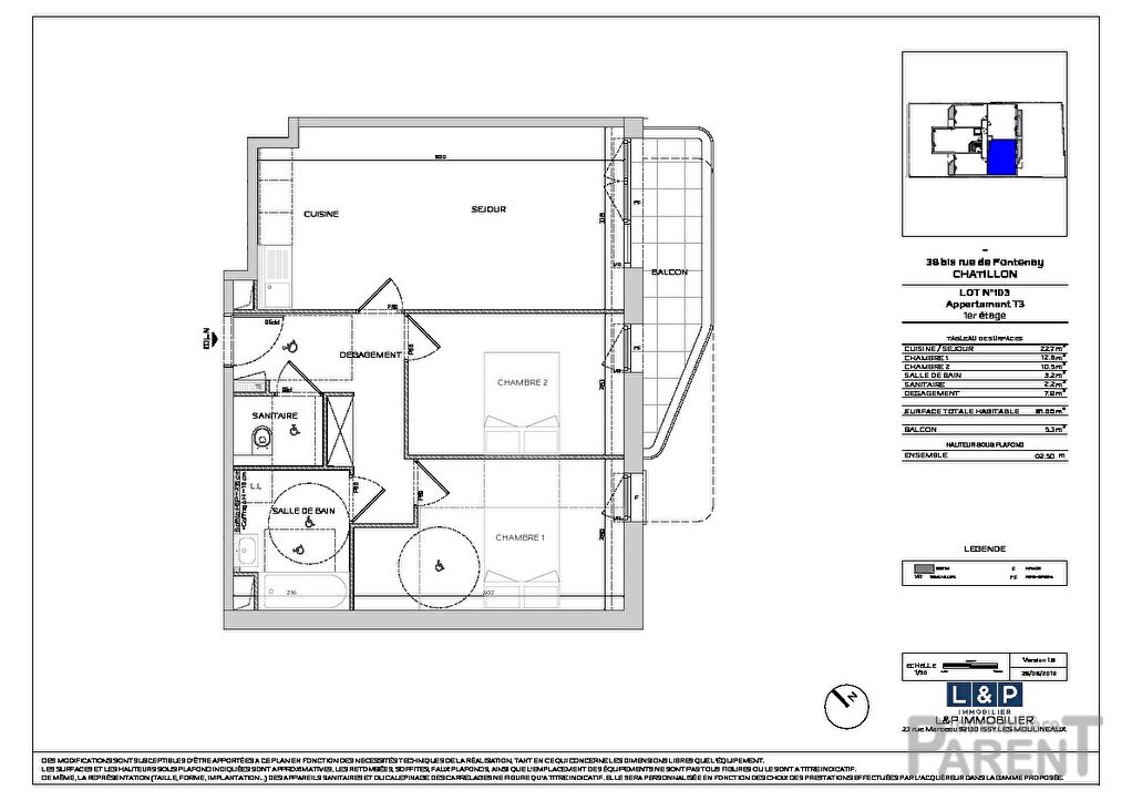 Appartement Chatillon 3 pièce(s) 61 m2 Appartement Chatillon 3 pièce(s) 61 m2