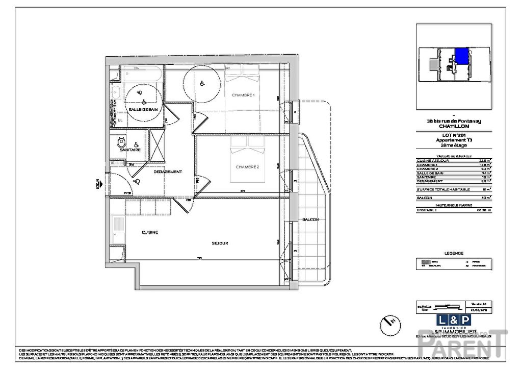 Appartement Chatillon 3 pièce(s) 61 m2 Appartement Chatillon 3 pièce(s) 61 m2