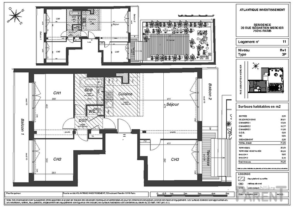 Appartement Paris 4 pièce(s) 71,89 m2 Appartement Paris 4 pièce(s) 71,89 m2