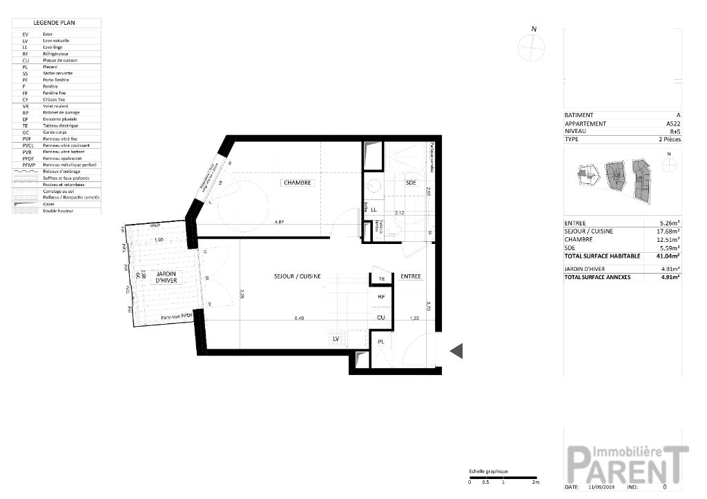 Appartement 2 pièce(s) 41,04 m² Appartement 2 pièce(s) 41,04 m²