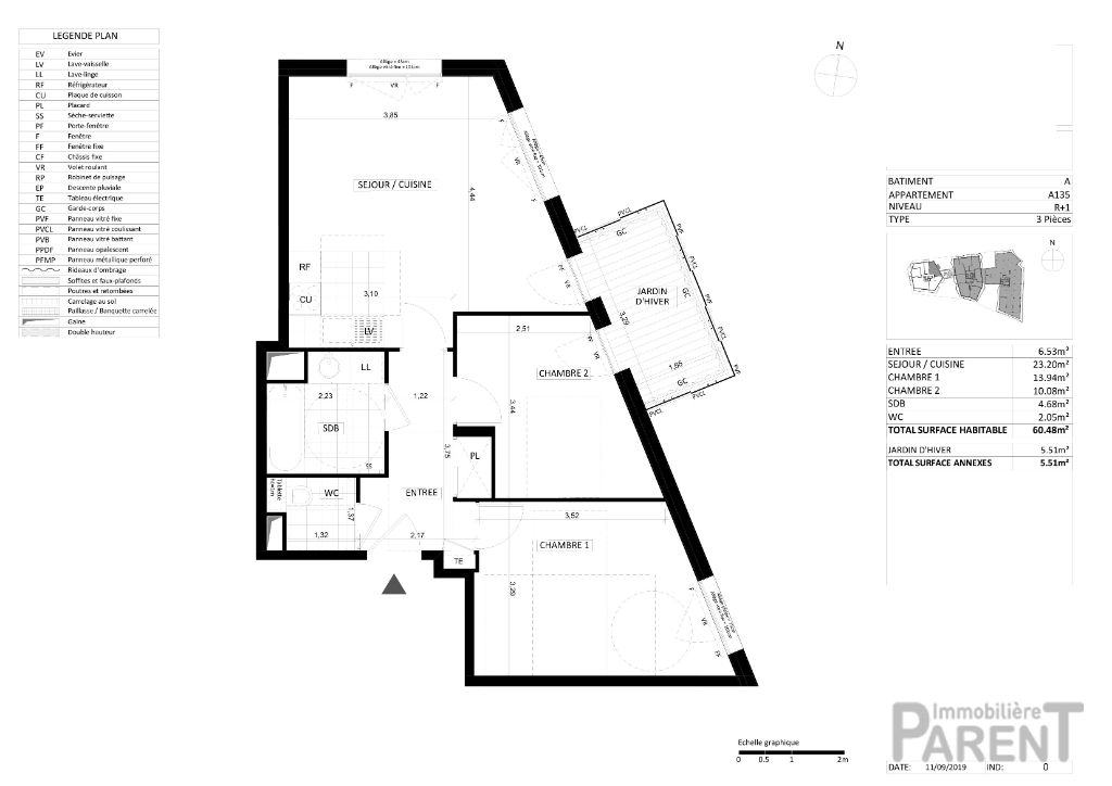 Appartement 3 pièce(s) 60,48 m² Appartement 3 pièce(s) 60,48 m²