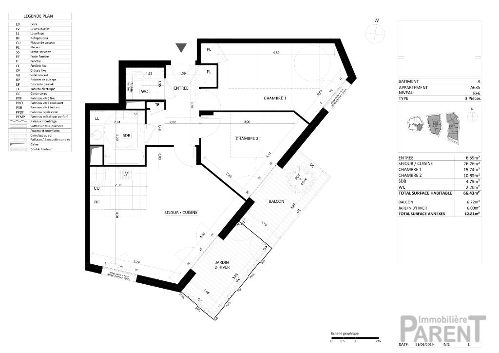 Appartement 3 pièce(s) 66,43 m² Appartement 3 pièce(s) 66,43 m²
