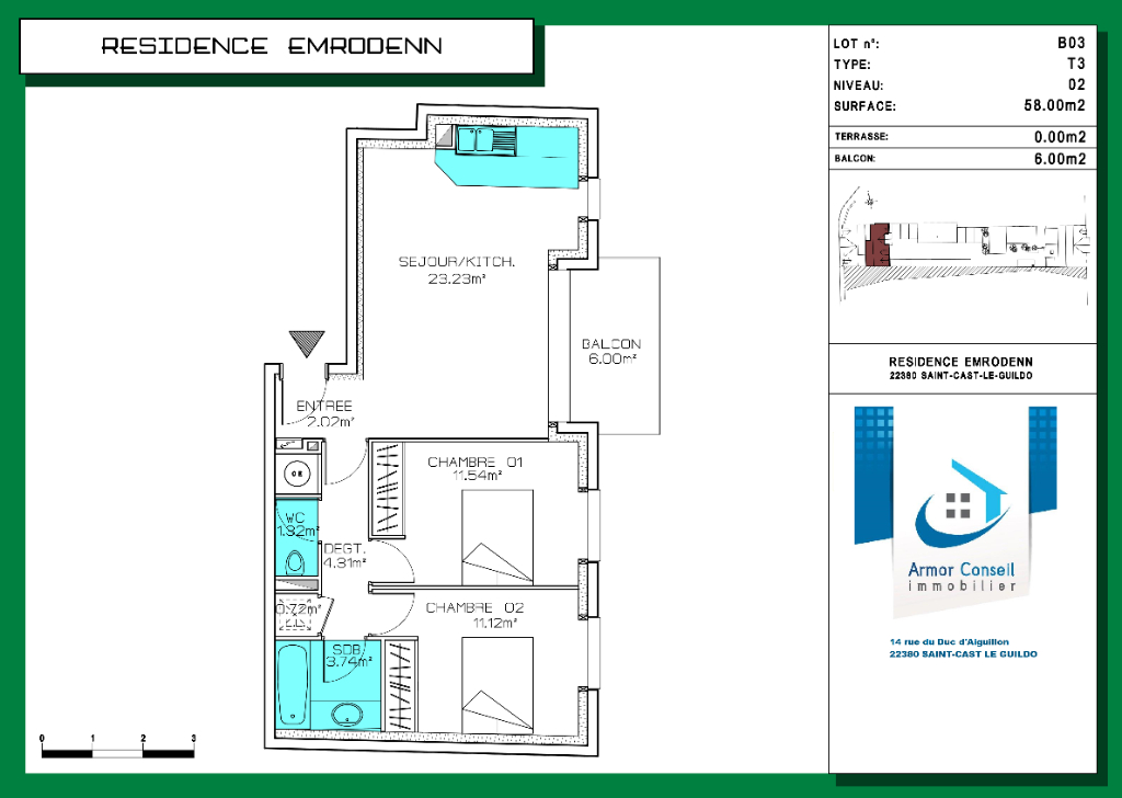 Appartement T3 lot n° B03 Appartement T3 lot n° B03