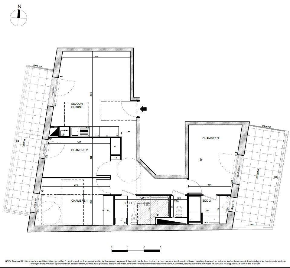 Appartement 4 pièces 81m² + 2 balcon 93500 Pantin Appartement 4 pièces 81m² + 2 balcon 93500 Pantin